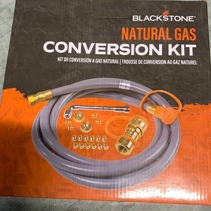 Blackstone Gray and Orange Natural Gas Conversion Kit Components